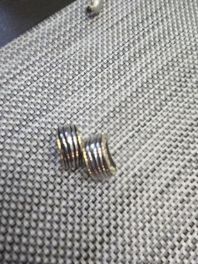 Clip On Ribbed Hoop Earrings - Silver
